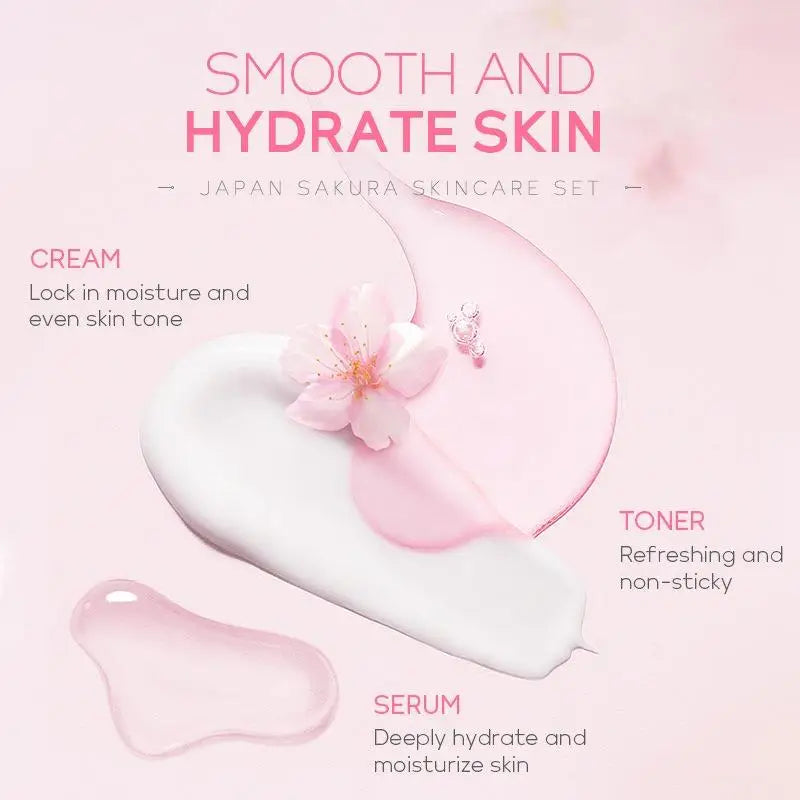 Sakura Skincare Set, 29pcs/set Deep Cleansing & Moisturizing Skin Care Kit, Facial Skin Care Product for Women & Girls