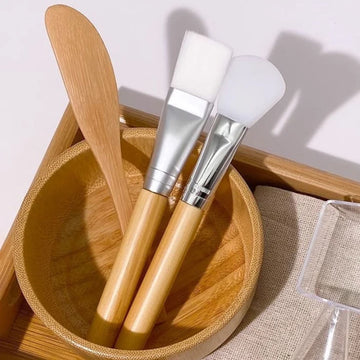 1 Set Women Lady DIY Facial Mask Kit Face Mask Bamboo Bowl Mixing Stick Spoon Spatula Kit Cosmetic Beauty Tool Skin Care
