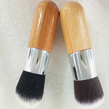 1PCS Professional Makeup Brush Bamboo Handle Powder Concealer Liquid Foundation Makeup Tool Beauty Brush